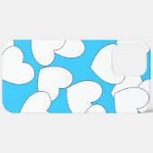 Große weiße Herzen auf schönen hellen Blau Case-Mate iPhone Hülle (Hinten (horizontal))