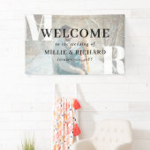 Große weiße Initialen Foto Moderne Hochzeit Willko Banner (Insitu)