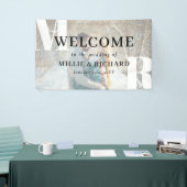 Große weiße Initialen Foto Moderne Hochzeit Willko Banner (Messeveranstaltung)