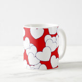 Große weiße Liebe hört auf Rot Kaffeetasse (VorderseiteRechts)