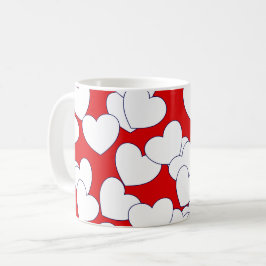 Große weiße Liebe hört auf Rot Kaffeetasse