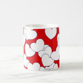 Große weiße Liebe hört auf Rot Kaffeetasse (Mittel)