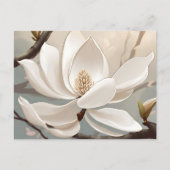 Große weiße Magnolische Blume Postkarte (Vorderseite)