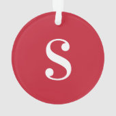 Große weiße Monogramme in Rot Ornament (Rückseite)