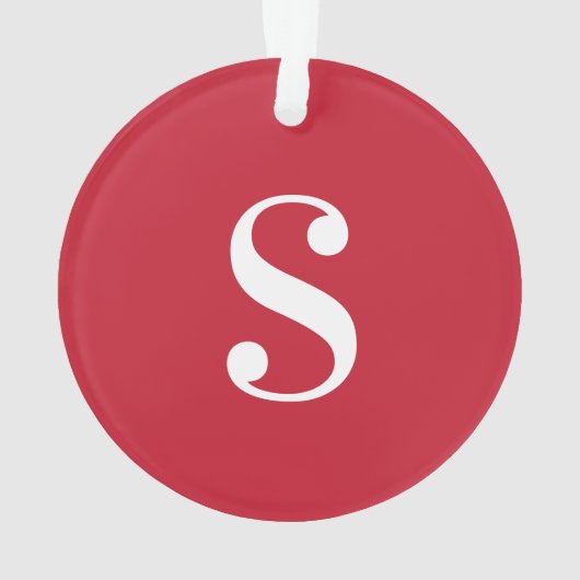 Große weiße Monogramme in Rot Ornament (Rückseite)