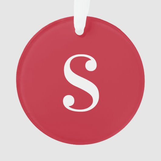 Große weiße Monogramme in Rot Ornament (Vorderseite)