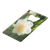 Große weiße Narzissen an einem Frühlingstag Geldbeutel Flaschenöffner (Rückseite Schrägansicht)