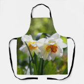 Große weiße Narzissen an einer Frühlingstag-Schürz Schürze (Vorderseite)