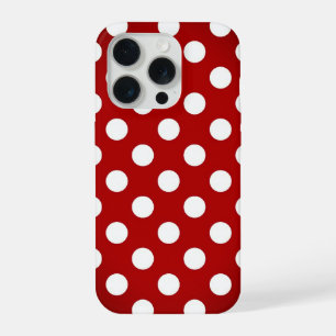 Große weiße Polka Punkte auf lieblich Red iPhone 15 Pro Hülle