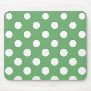 Große weiße Punkte auf Kalkgrün Mousepad