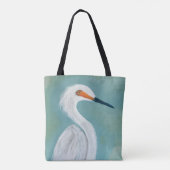 Große weiße Reiher-Malerei - Sanibel schöne Kunst Tasche (Rückseite)