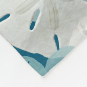 Große weiße Sand Dollars Muster Blau Fleecedecke (Ecke)