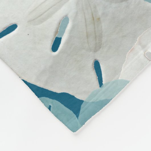 Große weiße Sand Dollars Muster Blau Fleecedecke (Ecke)