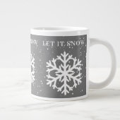 Große weiße Schneeflocke, lassen Sie es grau und w Jumbo-Tasse (Rechts)