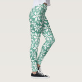 Große weiße Schneeflocken fallen ins Grüne Leggings (Rechts)