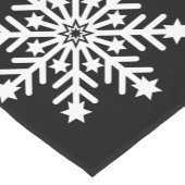 Große weiße Snowflakes im Schwarzen Hintergrund Kurzer Tischläufer (Ecke)