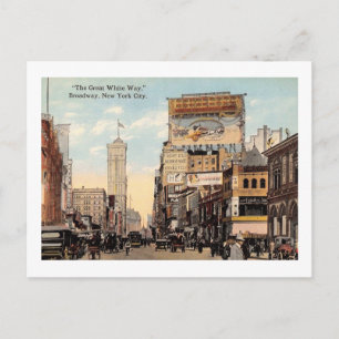 Große Weiße Straße, Broadway, New York City Vintag Postkarte
