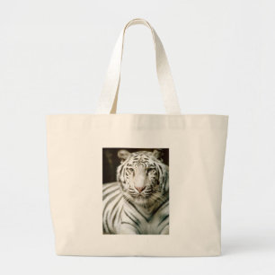 Große weiße Tigerstrandtasche Jumbo Stoffbeutel