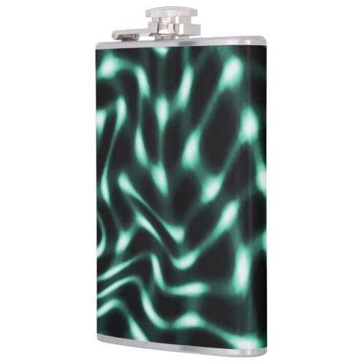 Große, weiße, zyanfarbene oder grüne Merkmale mit Flachmann (Links)