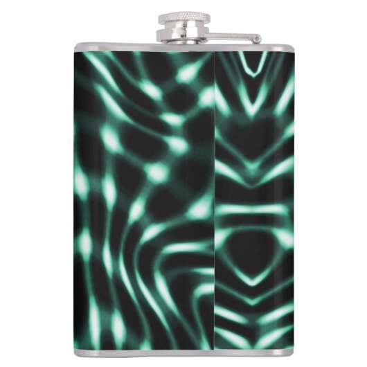 Große, weiße, zyanfarbene oder grüne Merkmale mit Flachmann (Rückseite)