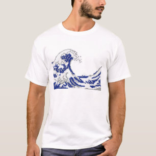 Große Welle der Pixelkunst T-Shirt