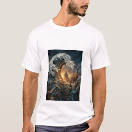Große Welle des Mülls Stadt Kunst - Herren T-Shirt