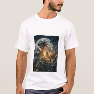 Große Welle des Mülls Stadt Kunst - Herren T-Shirt