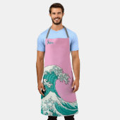 Große Welle - grün Schürze (Getragen)