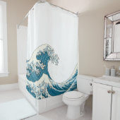 Große Welle - hellblau Duschvorhang (Beispiel)