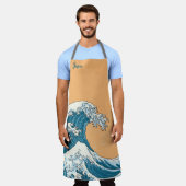 Große Welle - hellblau Schürze (Getragen)