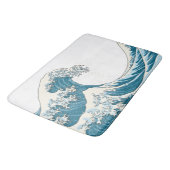 Große Welle - hellblauer Bademantel Badematte (Schrägansicht)