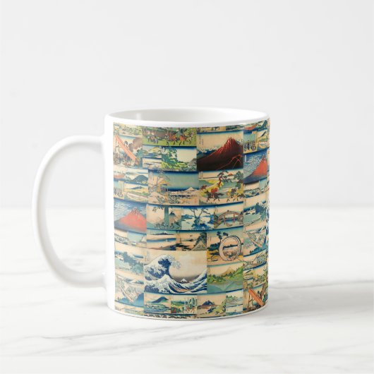 Große Welle Hokusai der Fujisan Japaner-Drucke Kaffeetasse (Links)