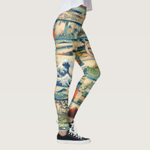 Große Welle Hokusai der Fujisan Japaner-Drucke Leggings