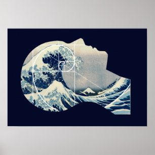 Große Welle, Hokusai trifft Fibonacci in meinem Poster