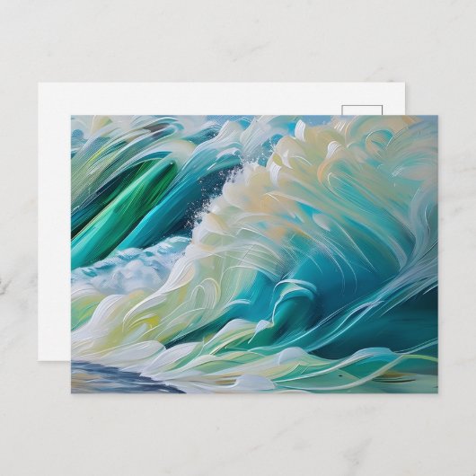 Große Welle im Meer Postkarte (Vorne/Hinten)