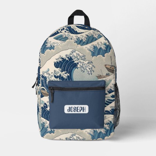 Große Welle Japanische Kunst Rucksack (Vorderseite)