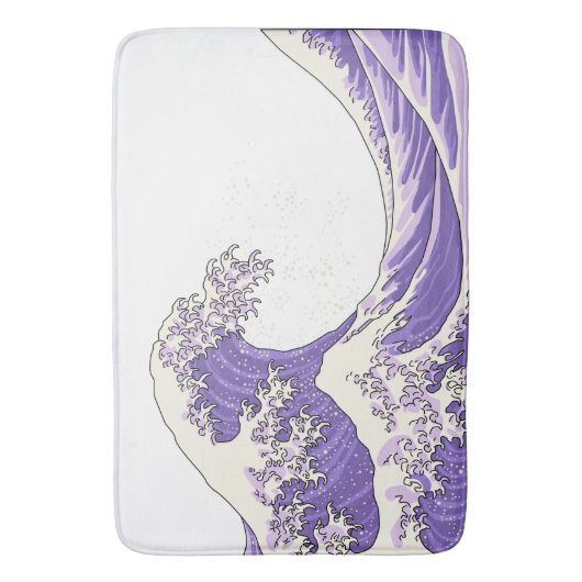 Große Welle - lila Bad Badematte (Vorderseite Vertikal)