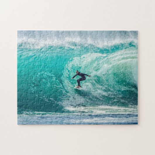 Große Welle mit Surfer Puzzle (Horizontal)