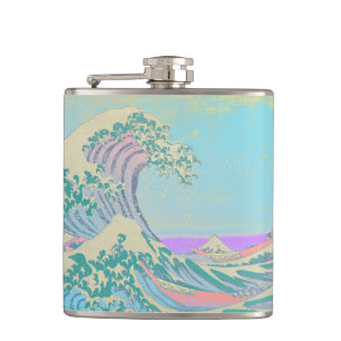 Große Welle Pastell Hip Flask Flachmann