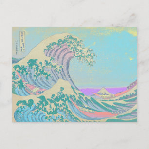 Große Welle Pastell-Postkarte Feiertagspostkarte