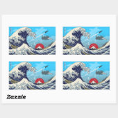 Große Welle Rechteckiger Aufkleber (Blatt)