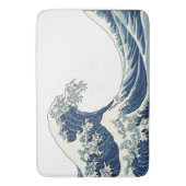 Große Welle - traditionelle blaue Badematte (Vorderseite Vertikal)