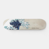 Große Welle von Kanagawa-Benutzerdefiniertem Text Skateboard (Horizontal)