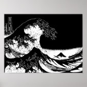 Große Welle von Kanagawa Black and White Poster (Vorne)