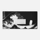 Große Welle von Kanagawa Black and White Schreibtischunterlage (Tastatur & Maus)