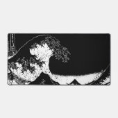 Große Welle von Kanagawa Black and White Schreibtischunterlage (Vorderseite)