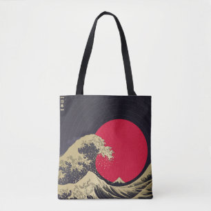 "Große Welle von Kanagawa". Hokusai, japanische We Tasche