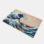 Große Welle von Kanagawa Vintage japanische Druckk Fußmatte (Schrägansicht)