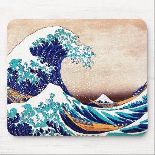 Große Welle von Kanagawa Vintage japanische Druckk Mousepad