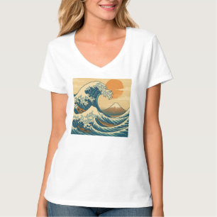 Große Welle vor den Frauen von Kanagawa T-Shirt